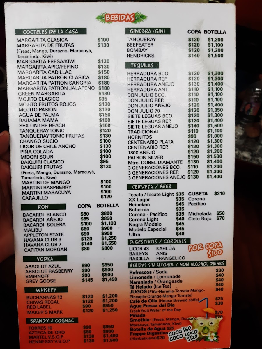 Menu Pichon Restaurant Bar & Grill-9